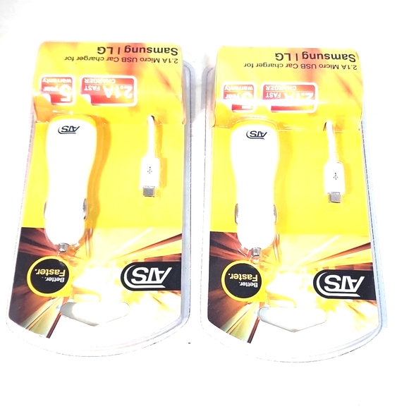 LOT of 2pc 2.1A Micro USB Car Charger fits all android phones - Picture 3 of 3